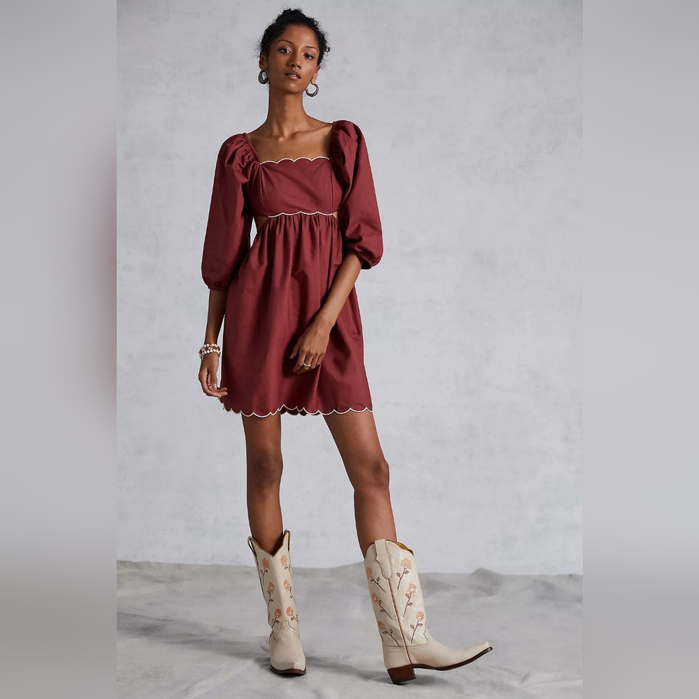 Anthropologie - Forever that girl scalloped mini dress size M